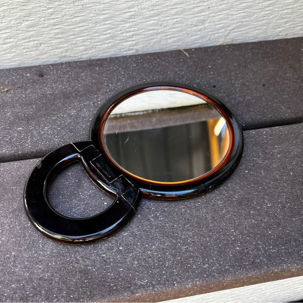 Vintage Vanity Handheld Makeup Mirror Double-Sided Magnified
